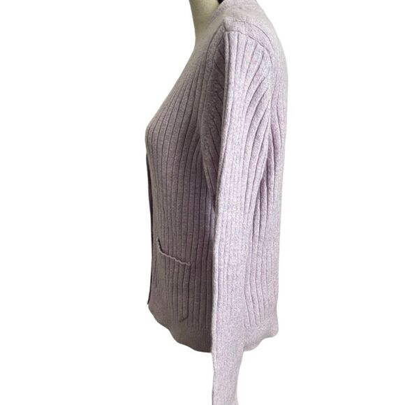 LOFT Cardigan Front Pockets V-neck Lavender Medium - Picture 2 of 3